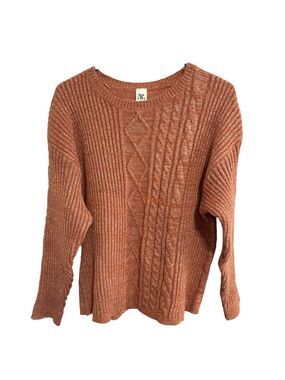 Sew In Love Chunky Crew Neck Sweater Womens Small Textured Fisherman Cable Knit